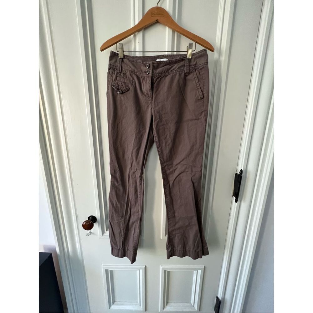 Ann Taylor brown cotton flare pants 4P